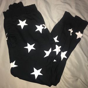 Starry Black & White Size M Cotton Joggers